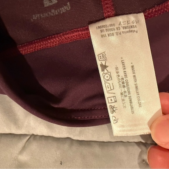 Patagonia Women's Speedwork Tights Burgundy/Gray Size Small Reflective. - Picture 5 of 5